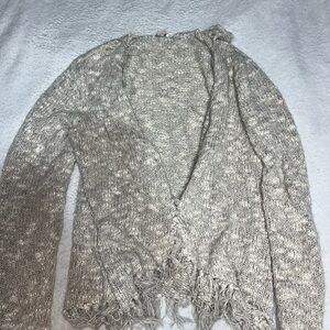 Chico's Gray Cardigan Sweater with Textured Knit